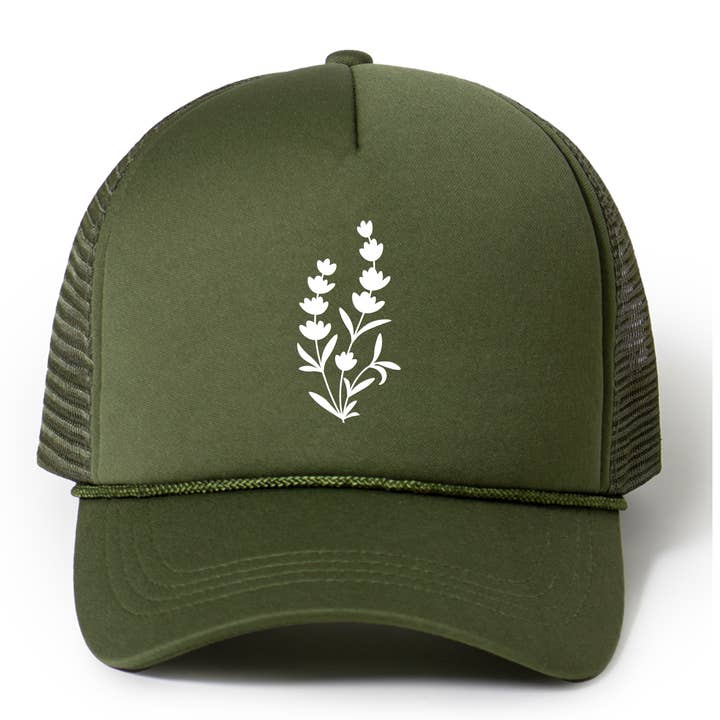 White Lavender Trucker Hat for wholesale by Pippa & Ky