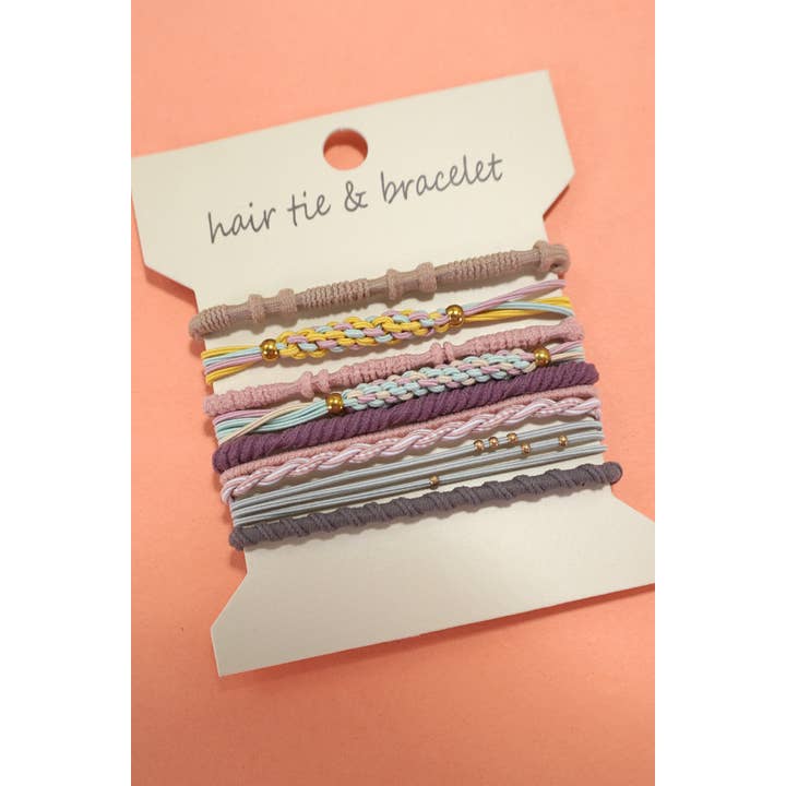 JOSSLYN by wall to wall - Wholesale Woven/Braided Bracelet - BOHO DUAL FUNCTION KNOT BRACELET HAIR TIES | 40BH103