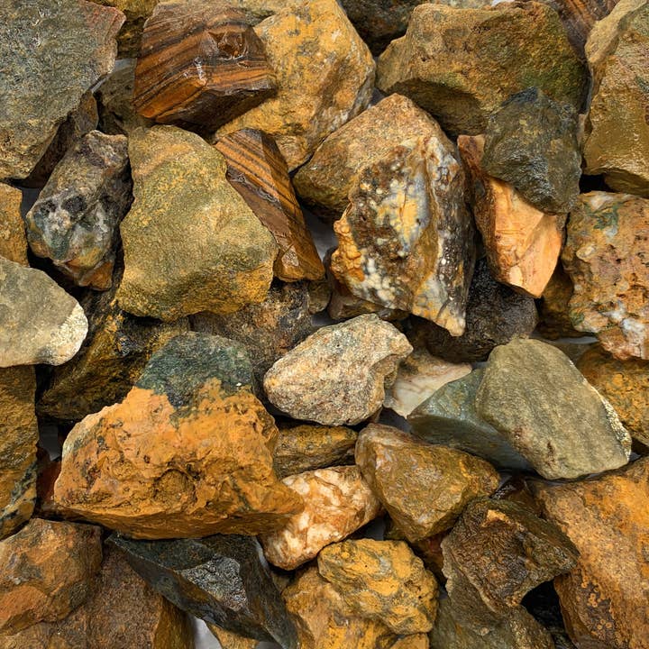 Rough Ocean Lines Jasper - Indo - Raw Natural Stones (1 lb) for wholesale by Fantasia Mining