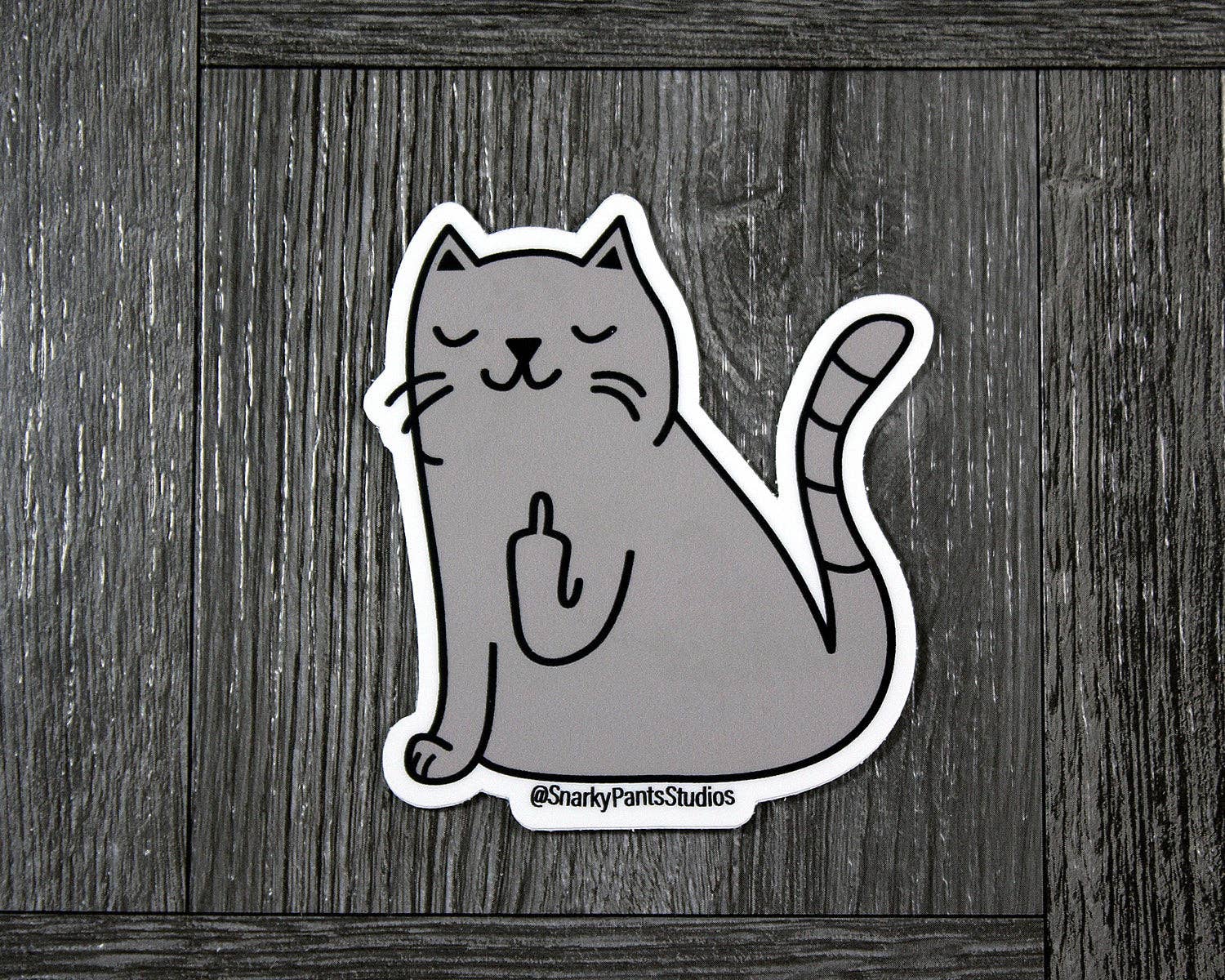 Snarky Pants Studios – wholesale Sticker – Middle Finger Cat Sticker, Gifts for Cat Lovers1