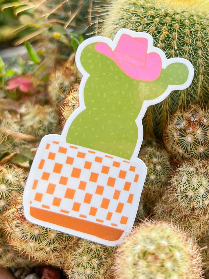 Cowgirl Cactus Sticker for wholesale by Simply Elcee