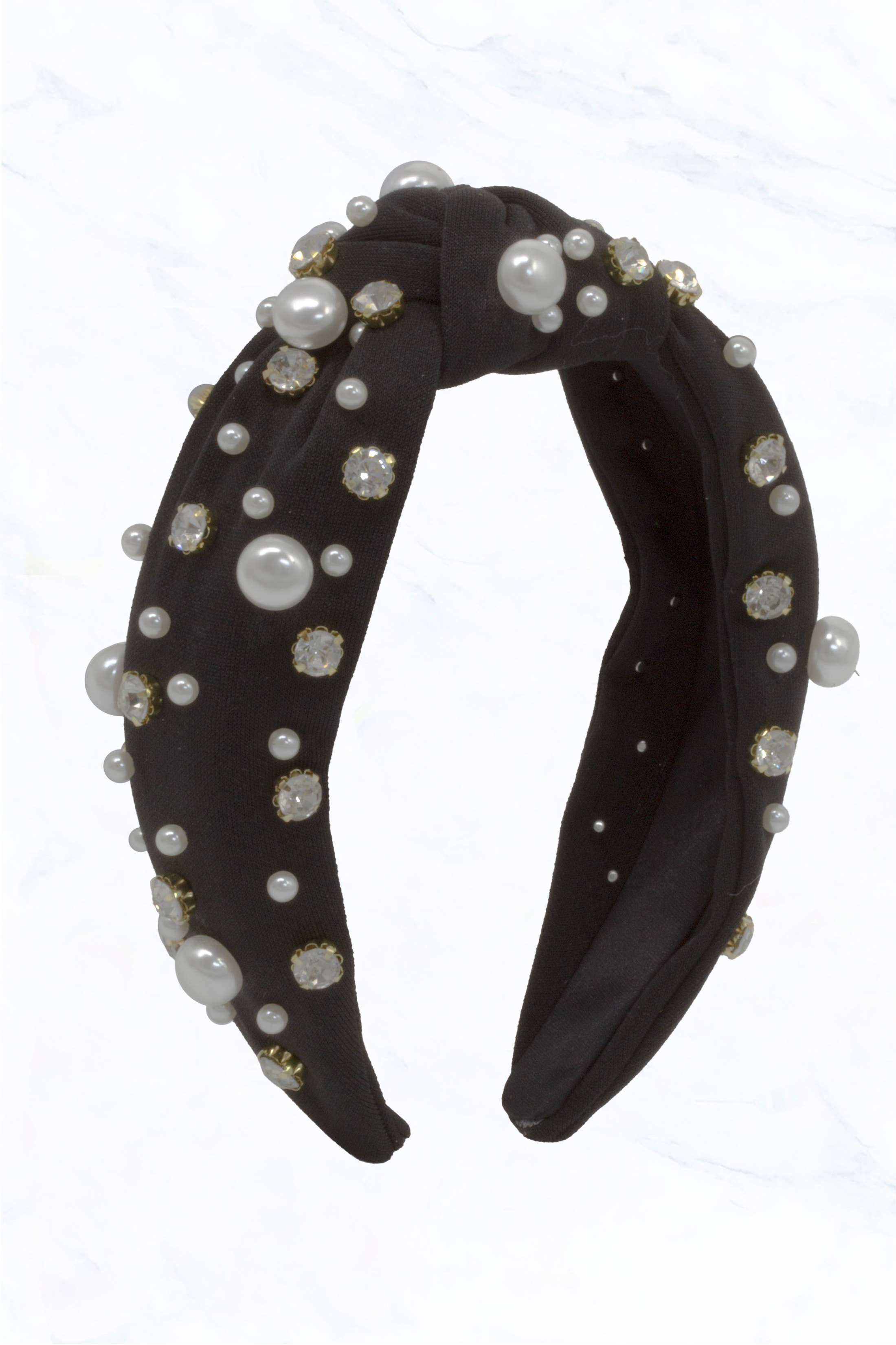 Suzie Q USA – Großhandel Fashion-Stirnband – Damen – Geknotetes Stirnband mit Perlen und Strasssteinen1