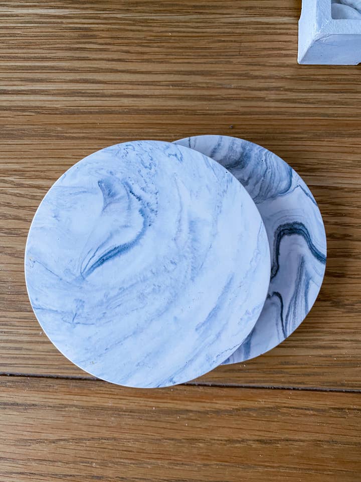 Porta-copos artesanais de terrazzo com efeito de mármore x2 por atacado de Pastel and Moon