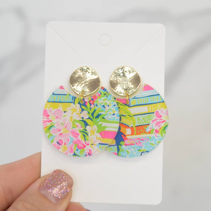 Preppy Book Earrings, Floral, Flowers, Acrylic Earrings for wholesale by The Adorned Fox