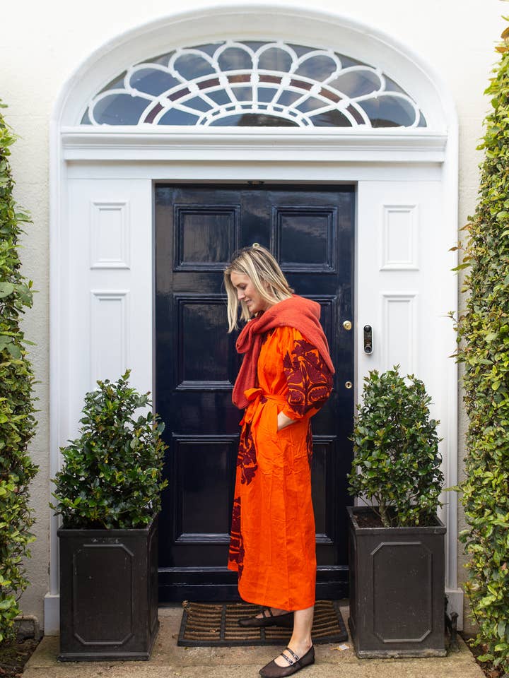 Simran dress Orange for wholesale by LNH EDIT