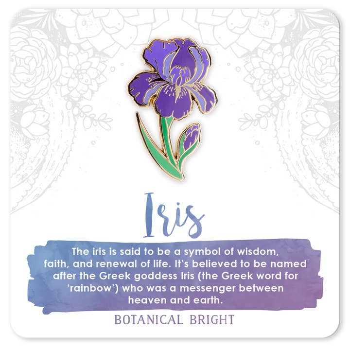 Botanical Bright – wholesale Lapel pin/button – Iris Enamel Pin