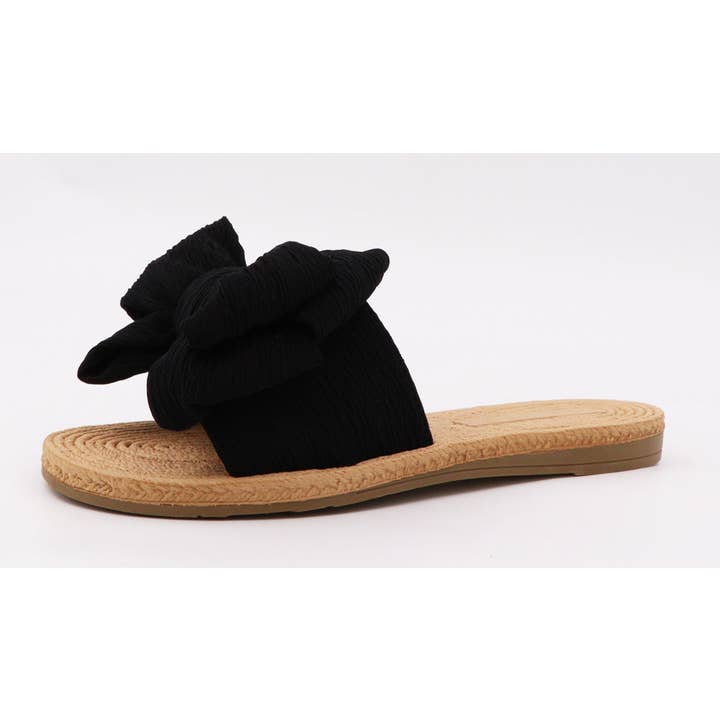 Mars Sky Shoes Wholesale - Wholesale Slides - Women's - Bamboo ATHENA-50 Women Braided Sole Bow Tie Flat Sandals