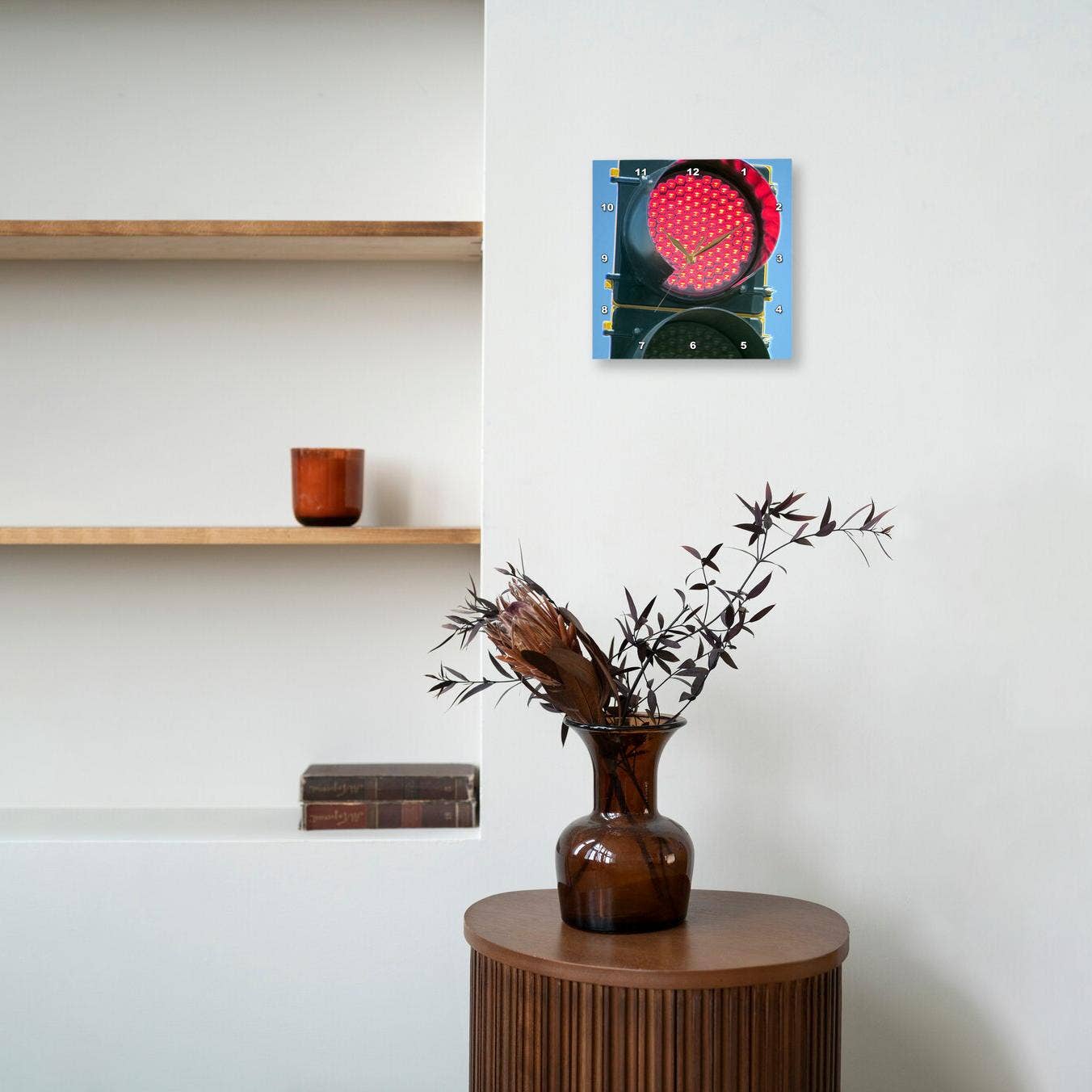 3dRose – wholesale Wall clock – 3dRose, A red stop sign done in a watercolor digitally, Wall Clock6