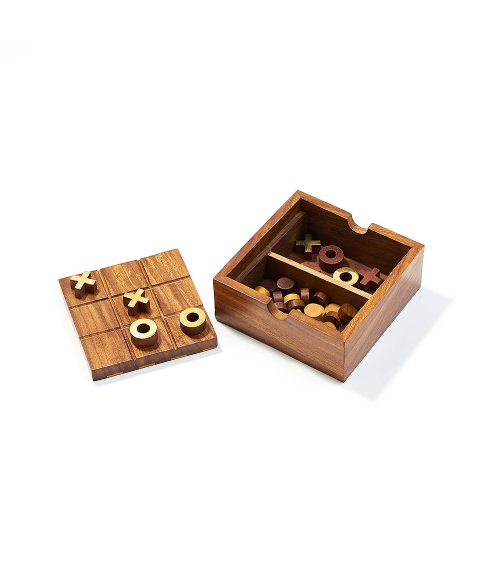 Matr Boomie Fair Trade - Wholesale Board Game - Checkers and Tic Tac Toe Game Set - Handcrafted Wood1