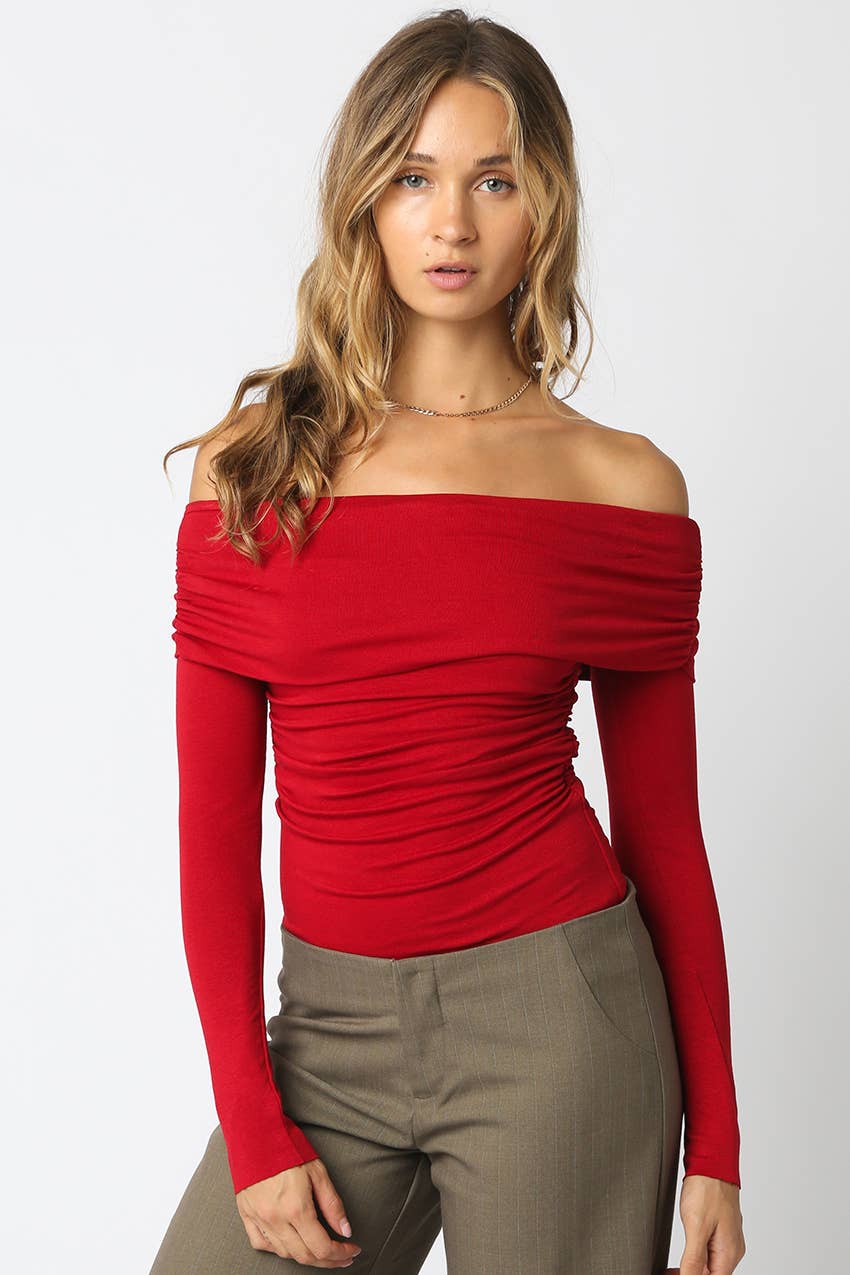 Olivaceous - Wholesale Bodysuit - Women's - Esther Off Bodysuit5