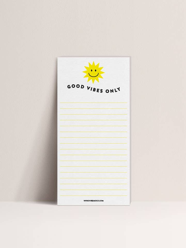 Notepad - Good Vibes Only for wholesale by Papier and Co.