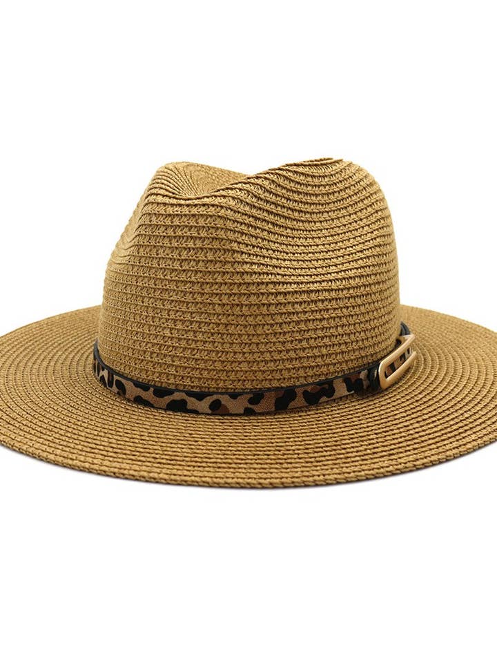 Leopard Læderbælte U-formet Spænde Stråhat for engroshandel hos Suzie Q USA