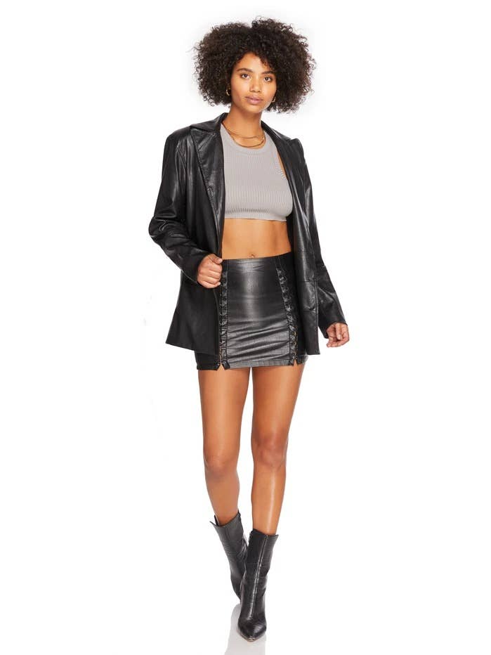 Vegansk Læder Overdimensioneret Blazer for engroshandel hos Steele