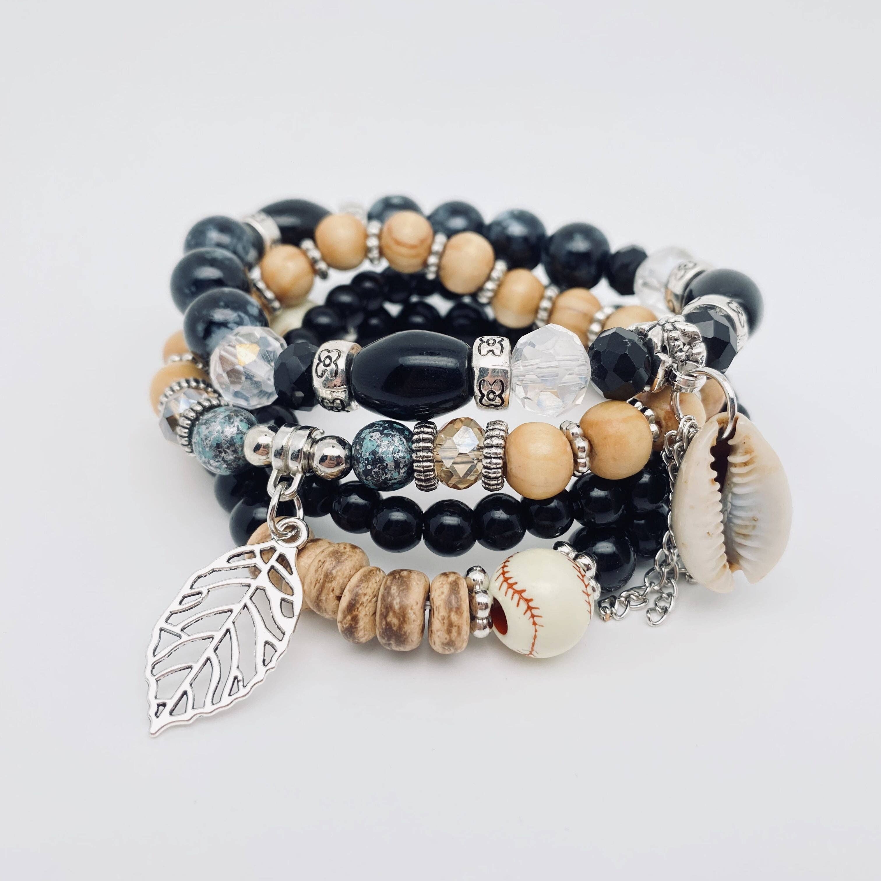 Mio Queena – Großhandel Schmucksets – Böhmisches elastisches Seil handgefertigtes Perlenarmband 4 Stück/Set4