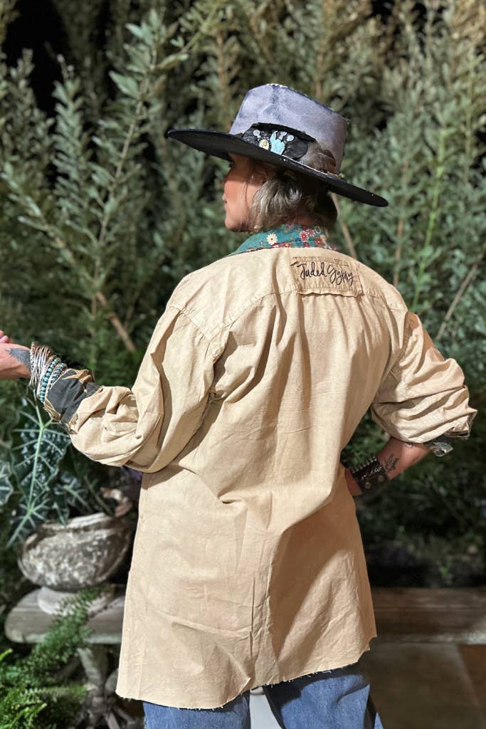 Jaded Gypsy - Vente Chemise à col boutonné – femme - Top Sunrise en patchwork - JG-1212