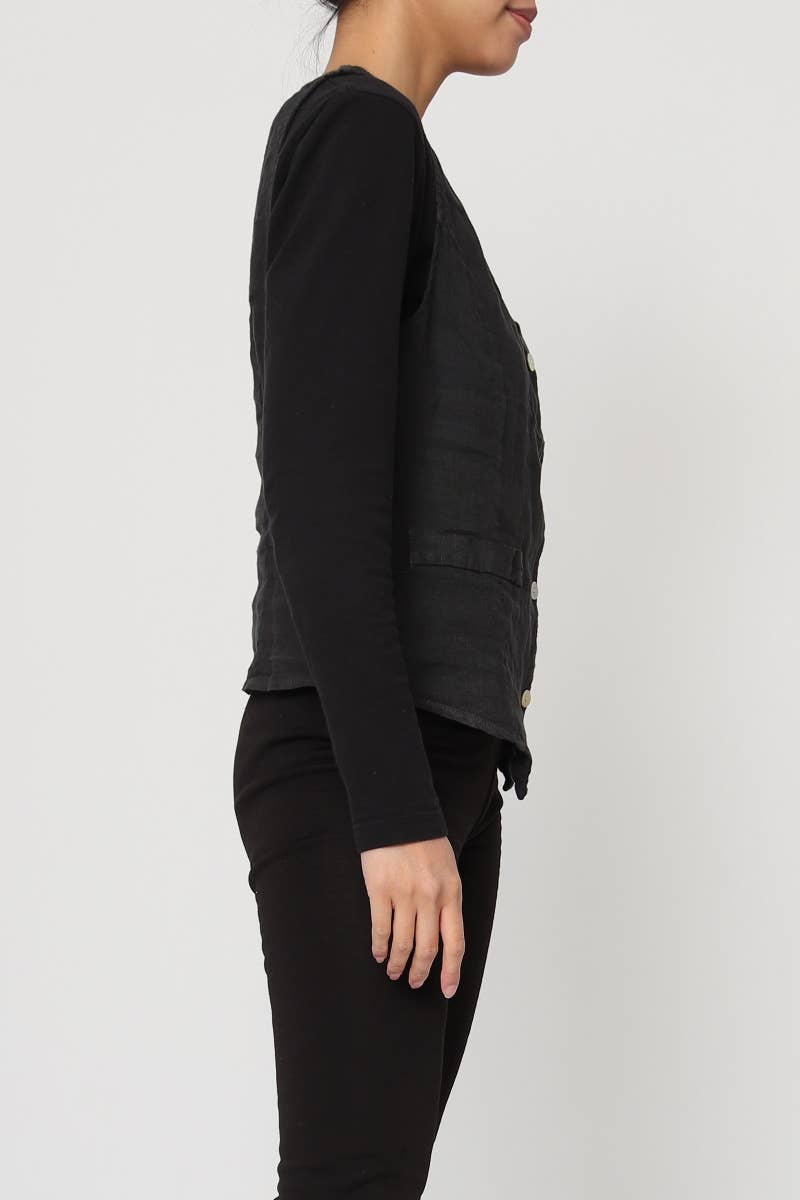 LÉA & LUC - Wholesale Button Down Shirt - Women's - Sleeveless shirt in 100% Linen REF. 514680