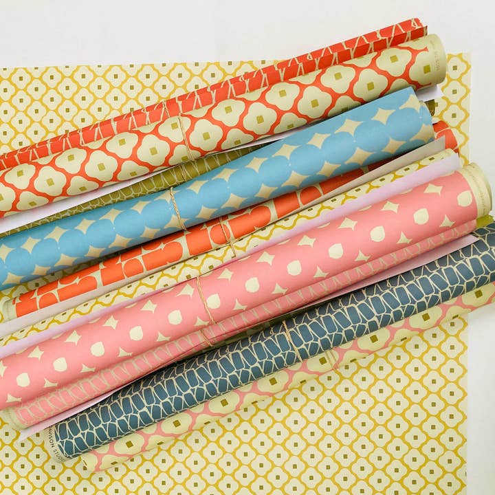 Anne Davison Studio - Wholesale Flat Wrap - Flower Wrapping Paper (Yellow)1
