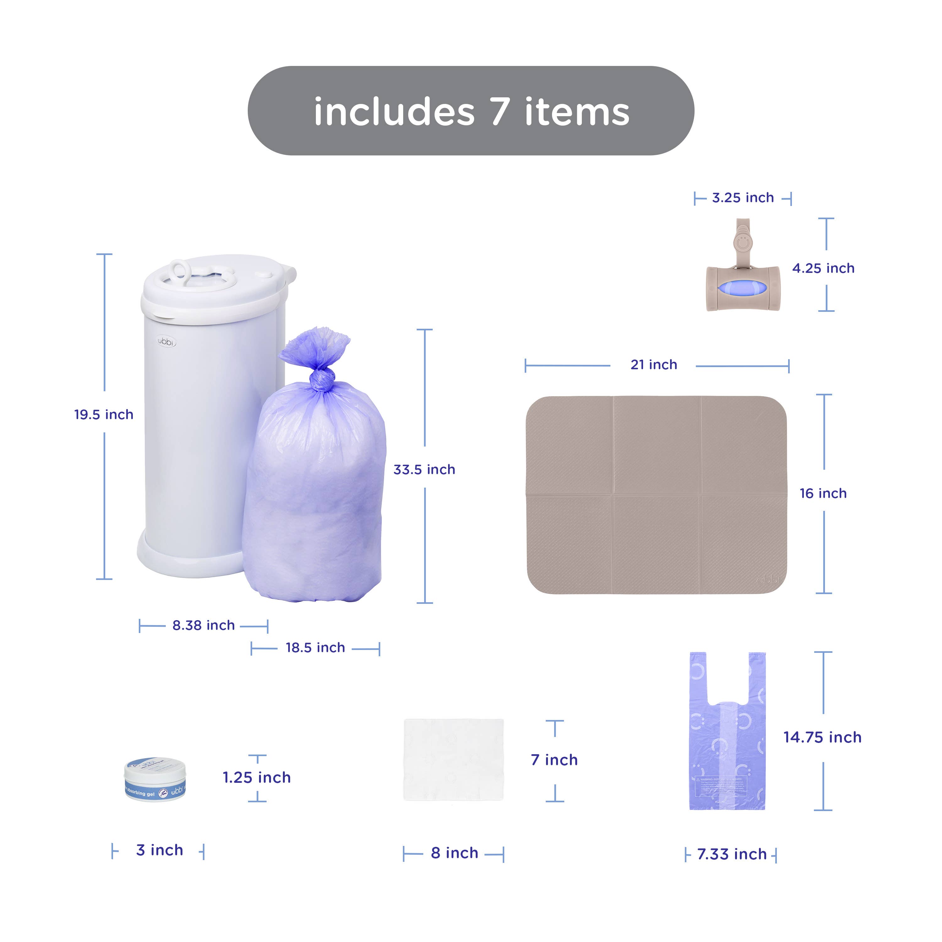 Ubbi - Wholesale Bucket/Pail - Kids - Diaper Pail Gift Set, White1