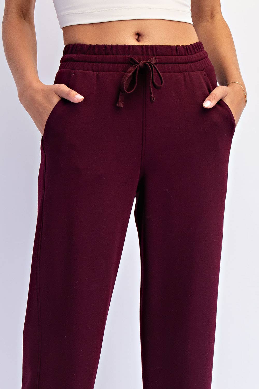 Peace Love Line - Wholesale Pants - Women's - PL9595 - MODAL SCUBA CROPPED WIDE PANT4