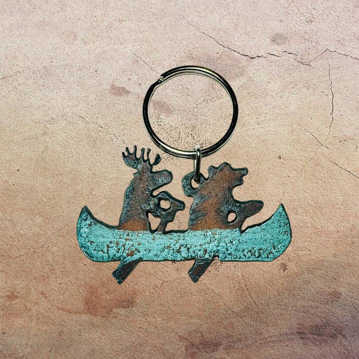 Whimsies - Wholesale Keychain - Unisex - Moose keychain bear key ring canoe keychain souvenirs lodge
