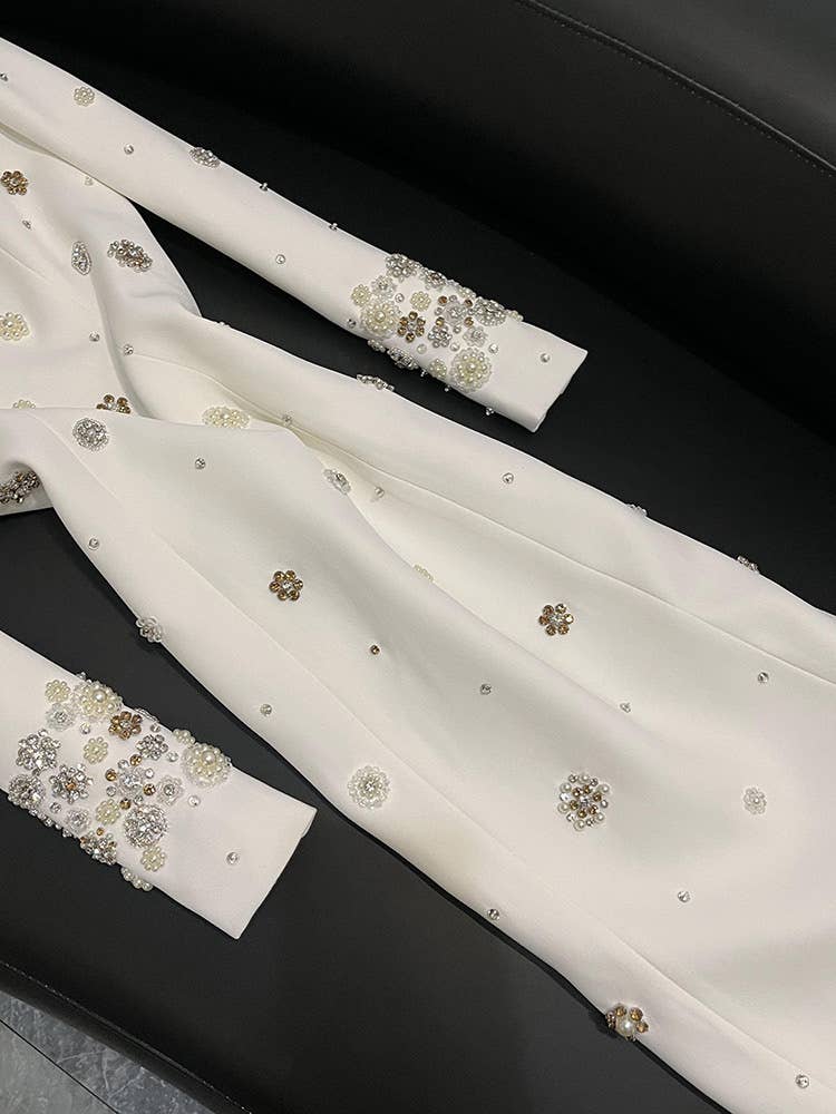 Sanyao Fashion - Wholesale Dress - Women's - SY381 Elegant Heavy Beaded Diamond Slim Fit Long Dress7