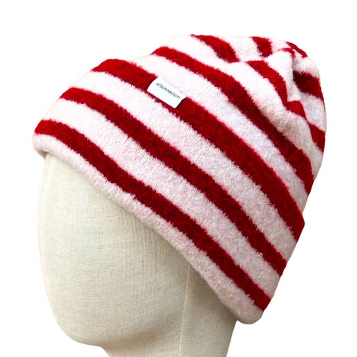 Heaven Stripes Rood/Roze | Muts van Merinowol voor wholesale door Mützenmafia