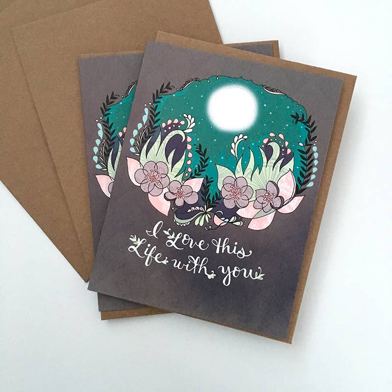 Cynla - Wholesale Love Card - Love card - I love this life with you - romantic moon card3
