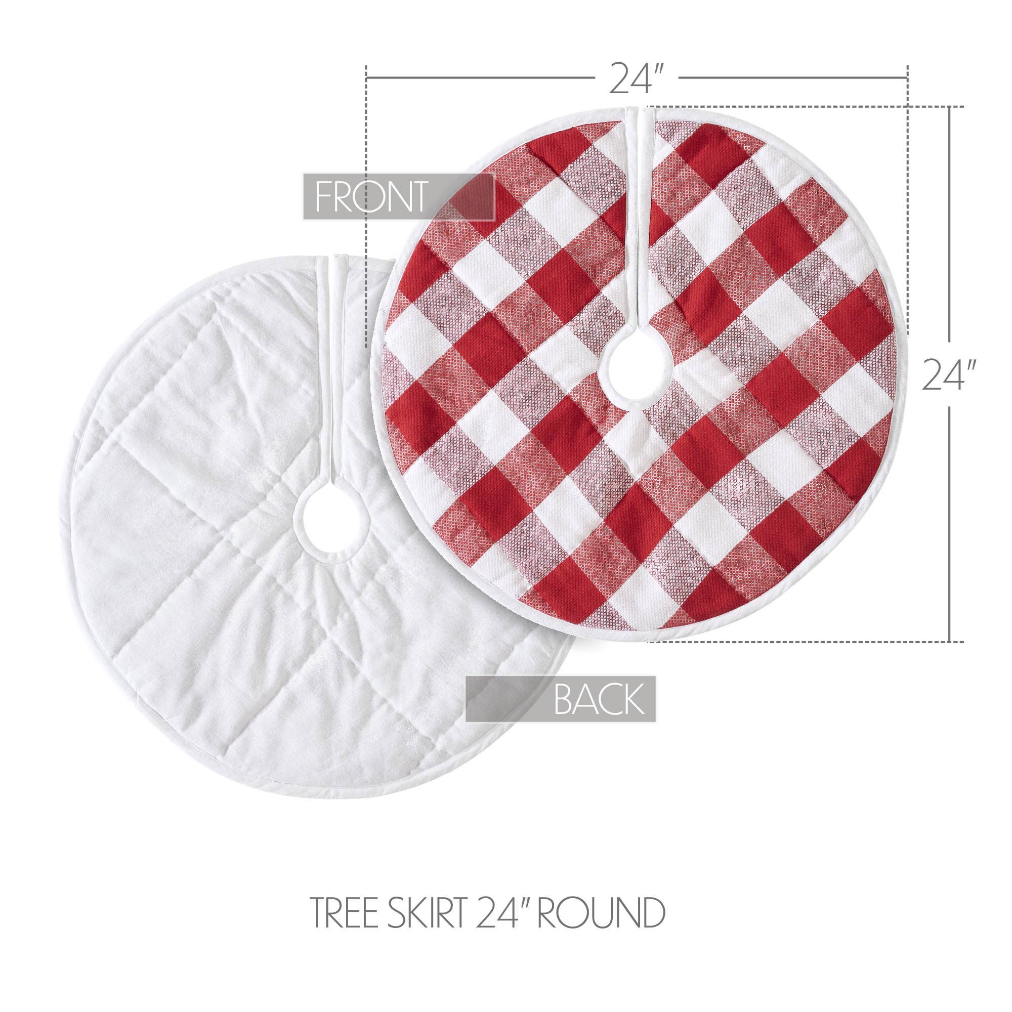 VHC Brands - Vente Jupes de sapin de Noël - Jupe Annie Red Check Tree 243