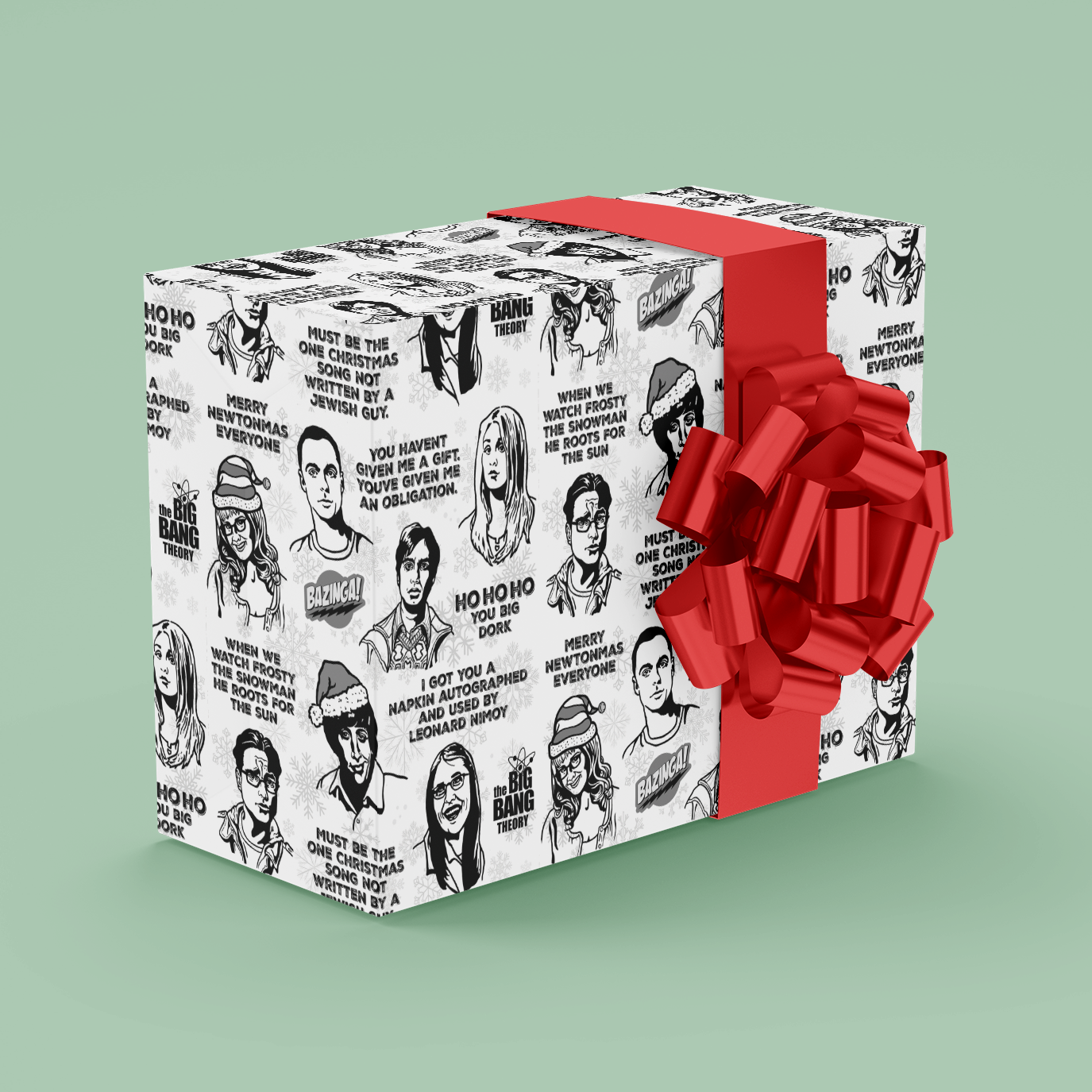 Design Corner – Großhandel Geschenkpapier in Bögen – Big Bang Theory Geschenkpapier für Weihnachten, 61 x 36 Zoll, Blatt0