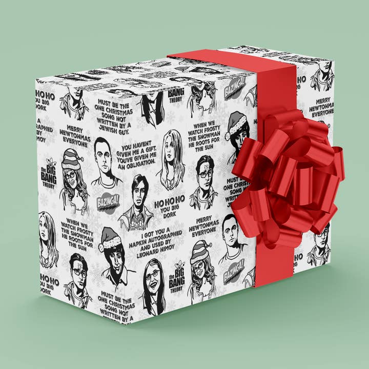 Feuille de papier cadeau de Noël Big Bang Theory 24 x 36 pouces pour la vente par Design Corner
