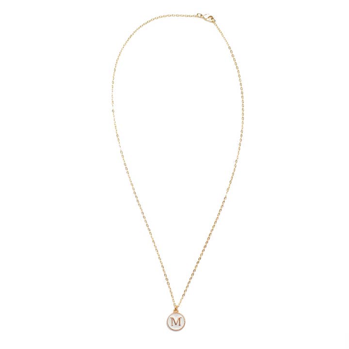White Enamel Letter Necklaces for wholesale by Honey Rose & K Jewelry