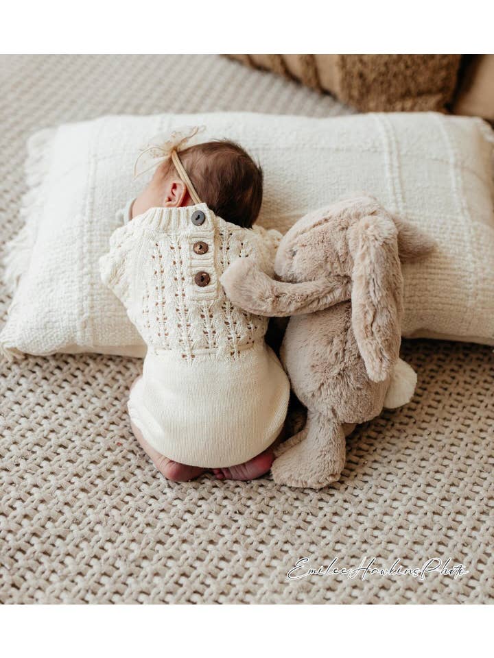 OLIVE & CRADLE - Wholesale Bodysuit (Non-Footed) - Baby - Zoya Knitted Sweater Romper