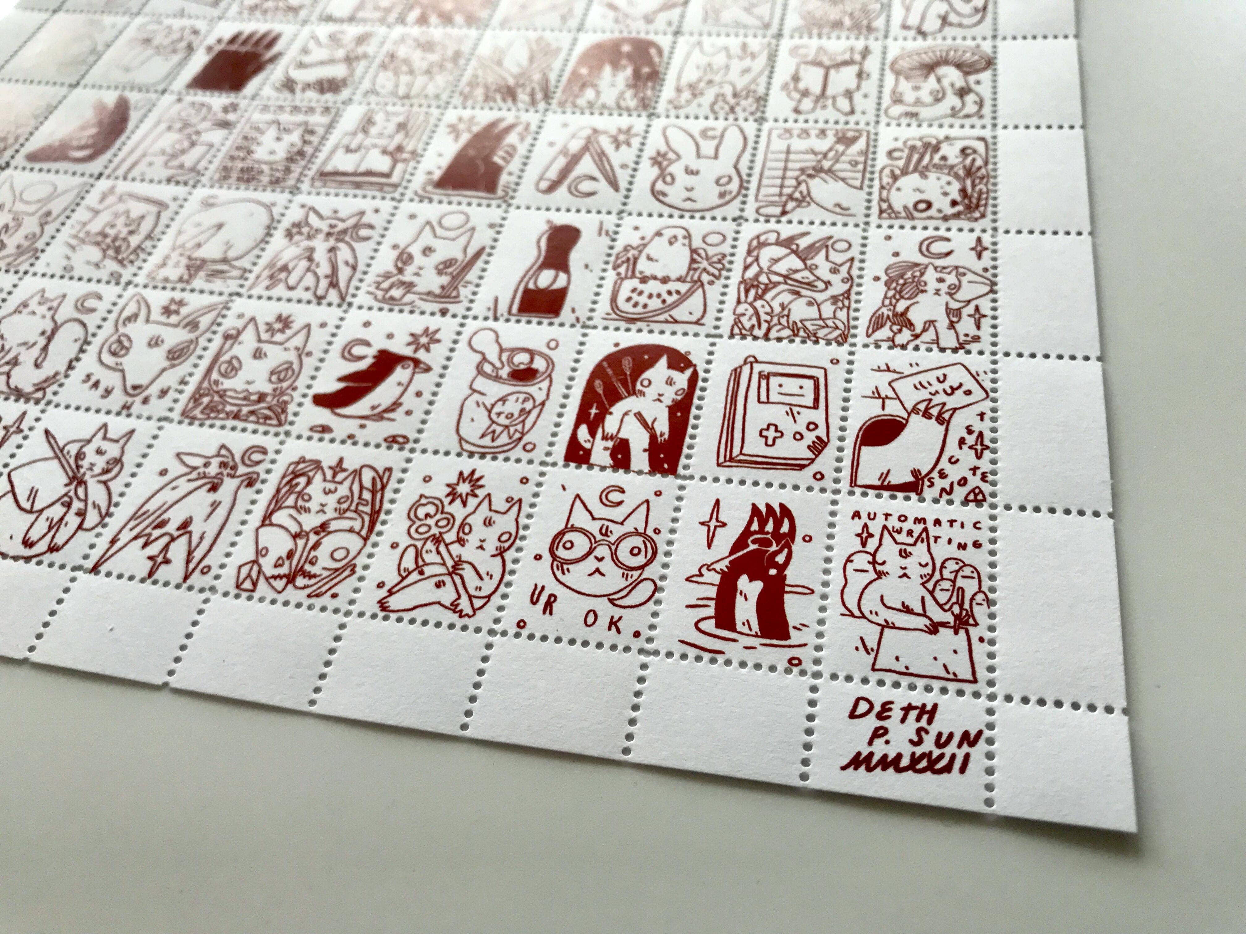 The Portland Stamp Company - Wholesale Rubber/Decorative Stamp - Creatures by Deth P. Sun - Lick & Stick Stamps1
