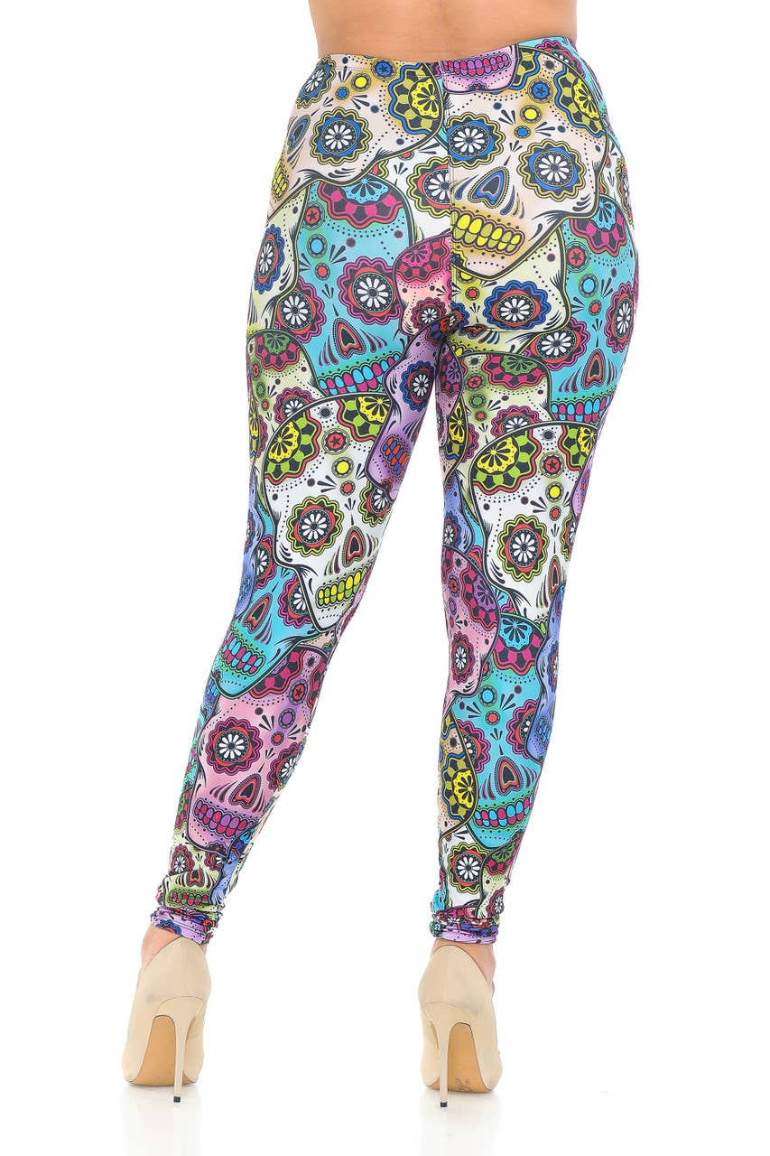 USA Fashion - Wholesale Fashion Leggings - Women's - Creamy Soft Sugar Skull Leggings by USA Fashion™9