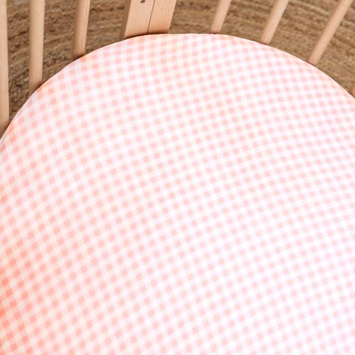 Fitted Cot Sheet - Petal Gingham for wholesale on Faire