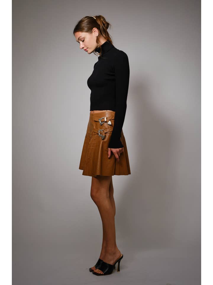 Blue B - Wholesale Skirt - Women's - 99581S - Western Buckle Faux Leather Skort8