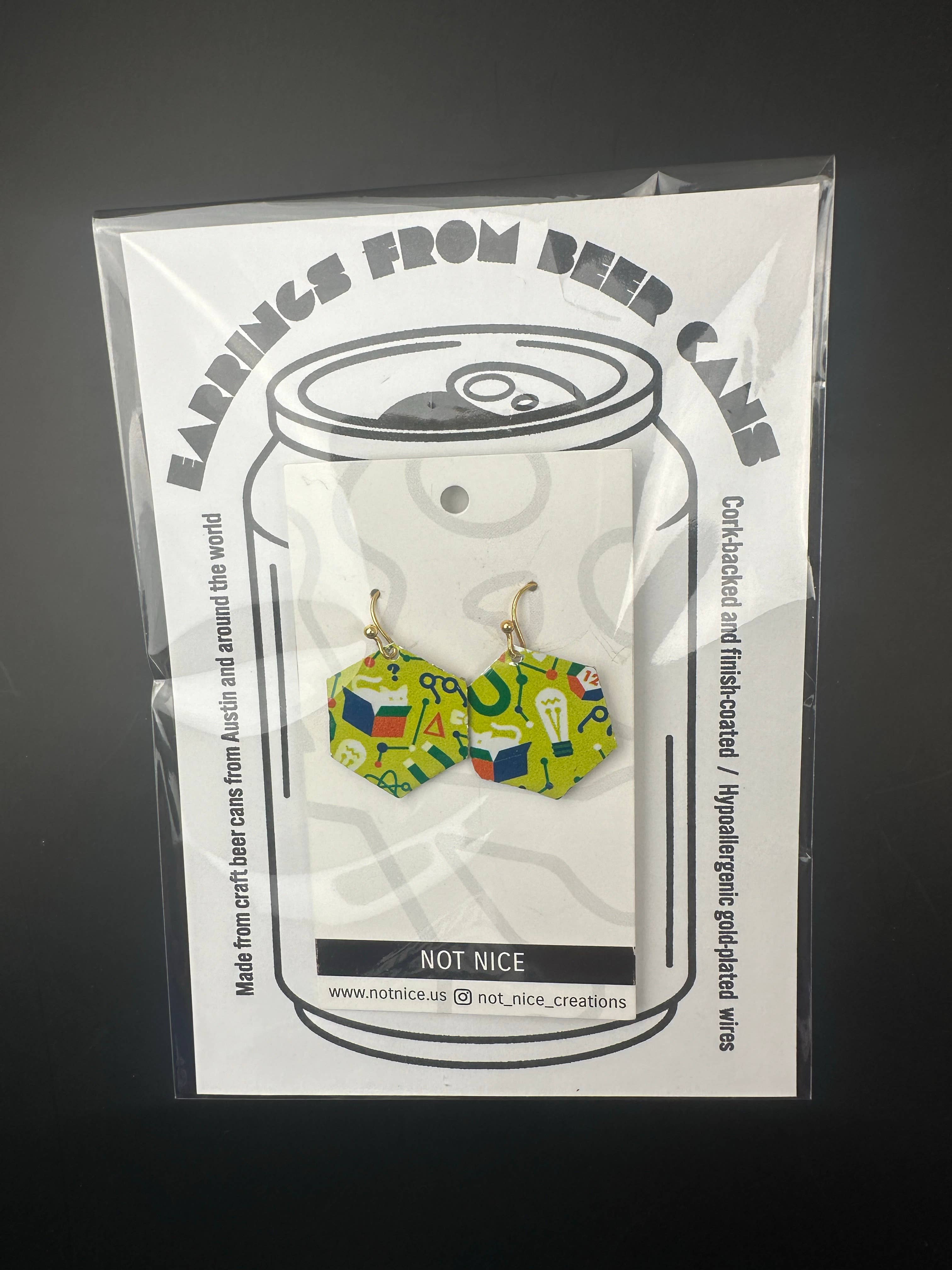 Not Nice - Wholesale Dangle Earrings - Mathy Science upcycled earrings1