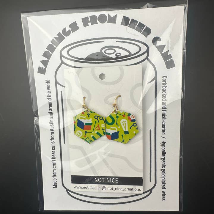 Not Nice - Wholesale Dangle Earrings - Mathy Science upcycled earrings1