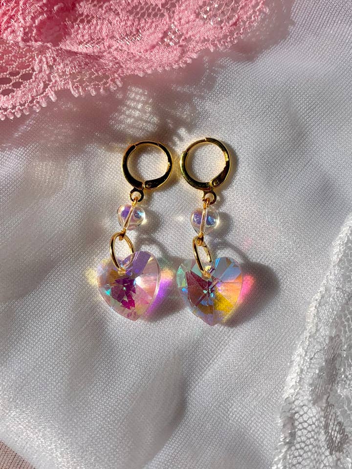 Pink Iridescent Hearts for wholesale by Lil Things Shop