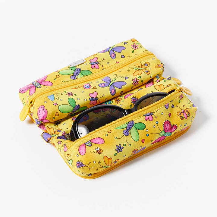 Multi Purpose Pouch-Butterflies-Yellow for wholesale by Opakuma