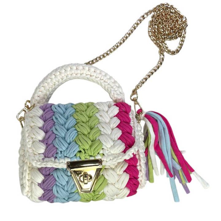 Chenson & Gorett - Wholesale Top Handle Bag - Women's - Cotton and Crochet Handbag for Women with Fringe3