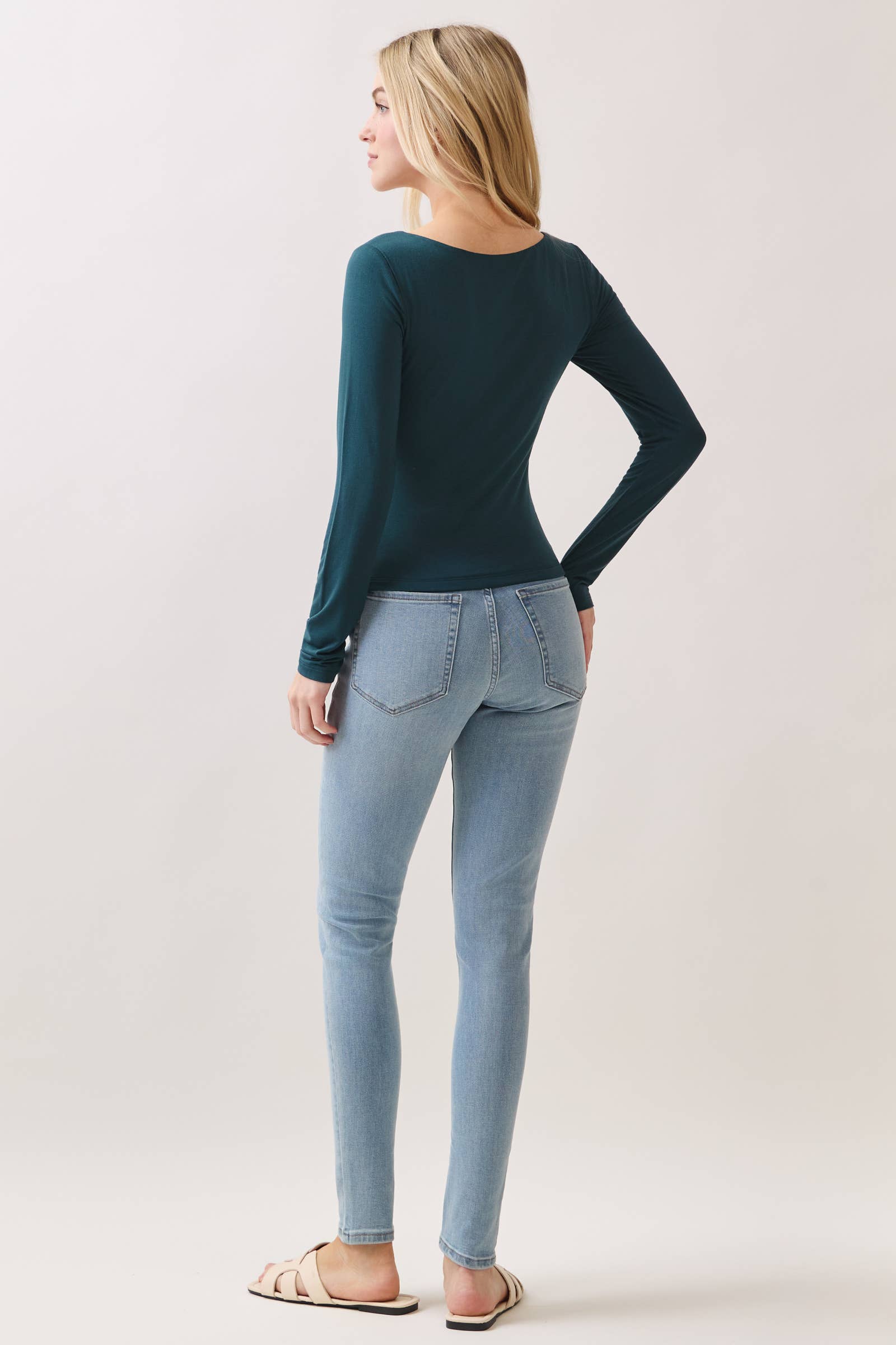 Final Touch - Wholesale Knit Top - Women's - Double Layer Square Neck Long Sleeve Top - VT1710929