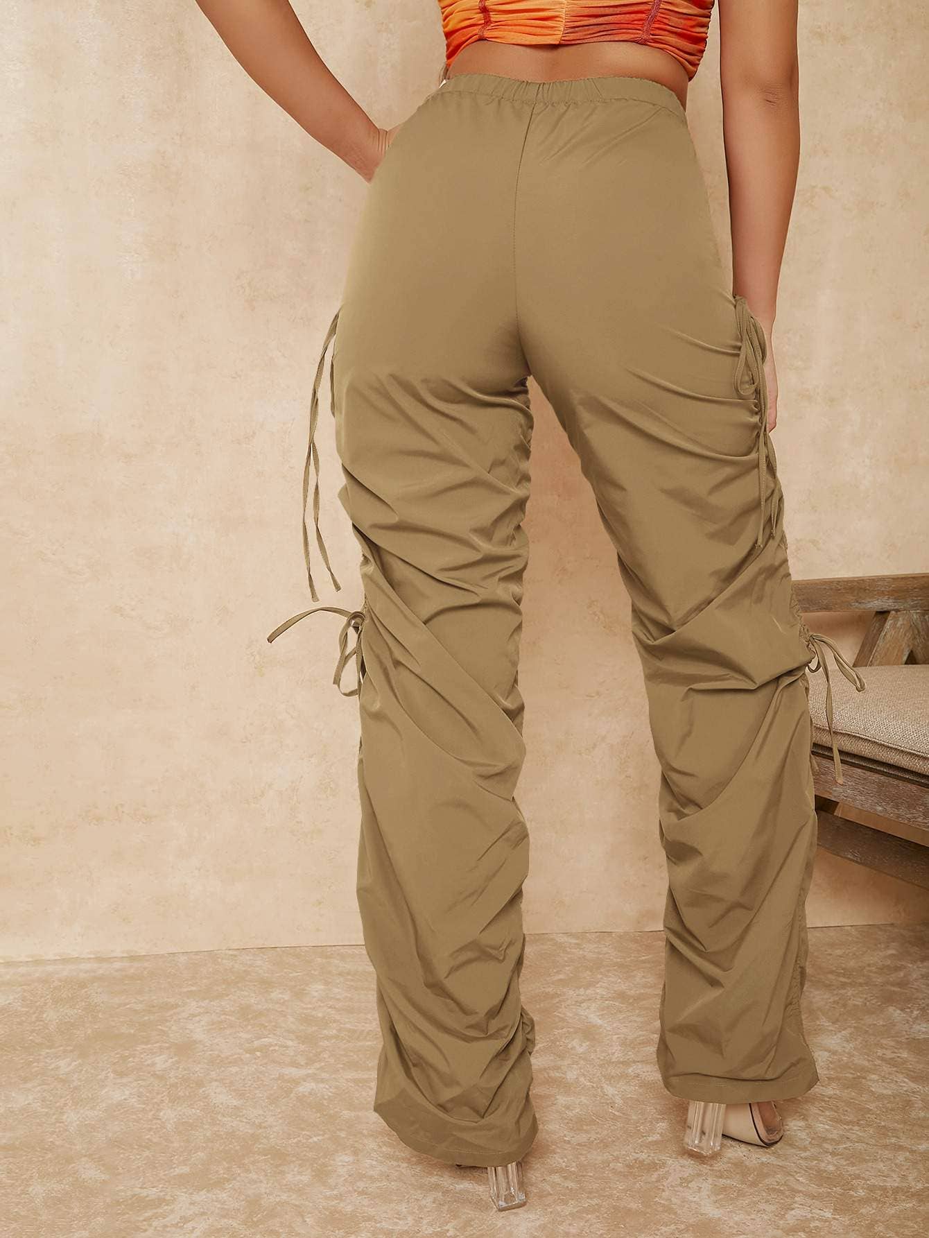 Flarix - Wholesale Pants - Women's - Ruched Drawstring Cargo Pants6