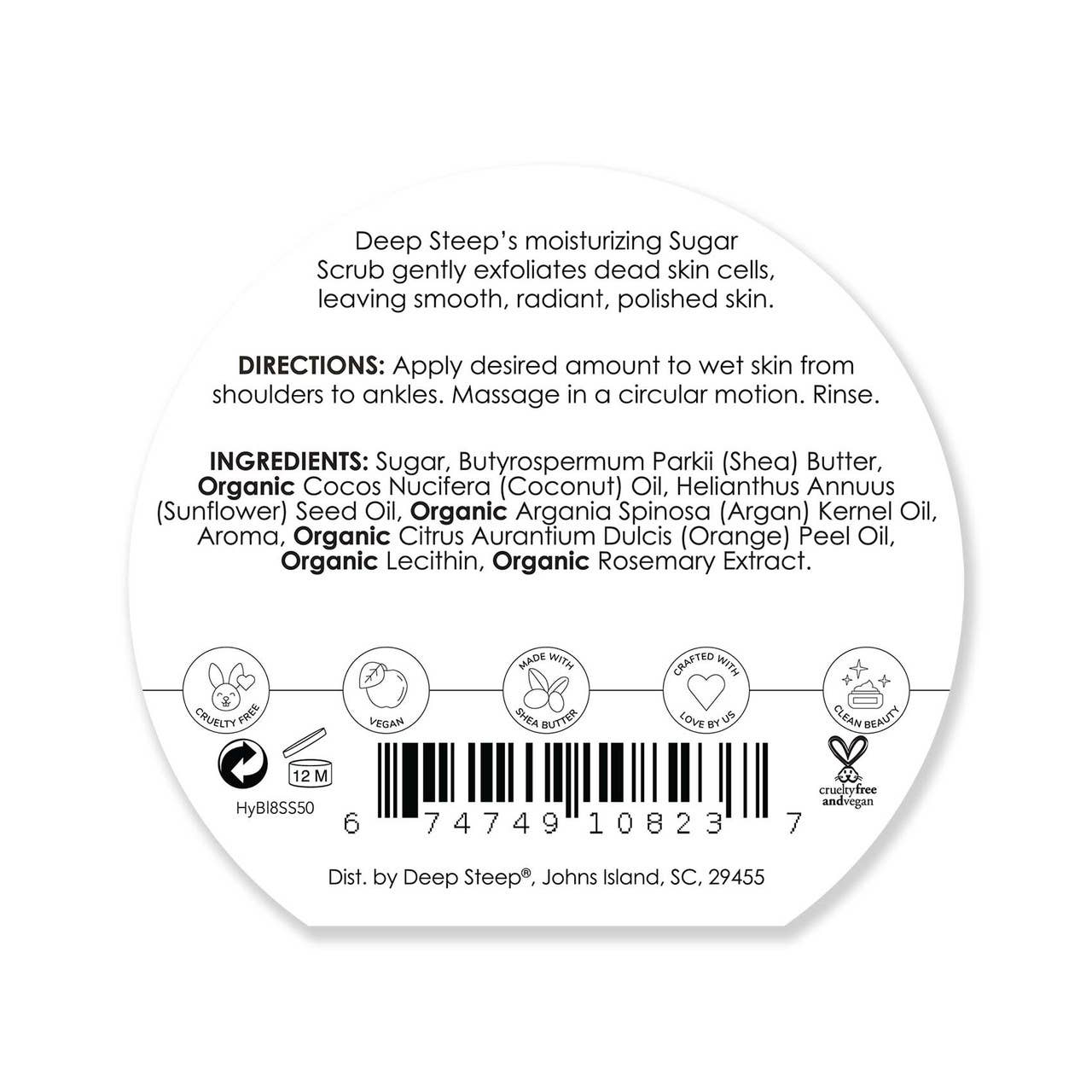 Deep Steep Clean Beauty - Wholesale Body Scrub/Exfoliant - Sugar Scrub - Honey Blossom 8oz3