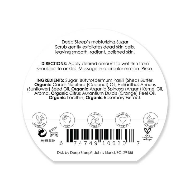 Deep Steep Clean Beauty - Wholesale Body Scrub/Exfoliant - Sugar Scrub - Honey Blossom 8oz3