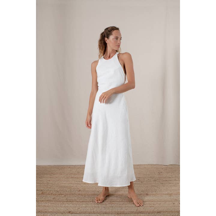 Bellez Maxi Kjole Hvid for engroshandel hos LUXMII