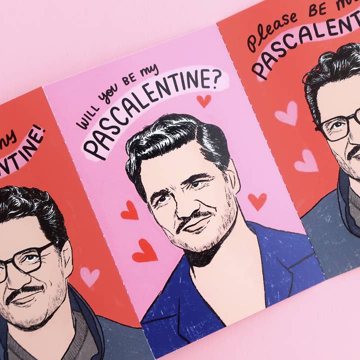 Kate Gabrielle - Wholesale Valentine's Day Card - Pedro Pascalentines fold and tear valentines1