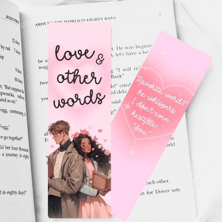 Love & Other Words Inspired Dual-Sided Cardstock Bookmark for wholesale by Awfullynerdy.co