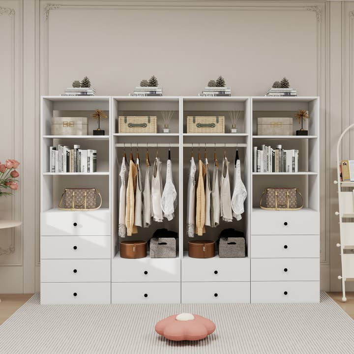 Livelylodge - Wholesale Bedroom Furniture - Wood Modular Closet Organizer System Built in Drawers