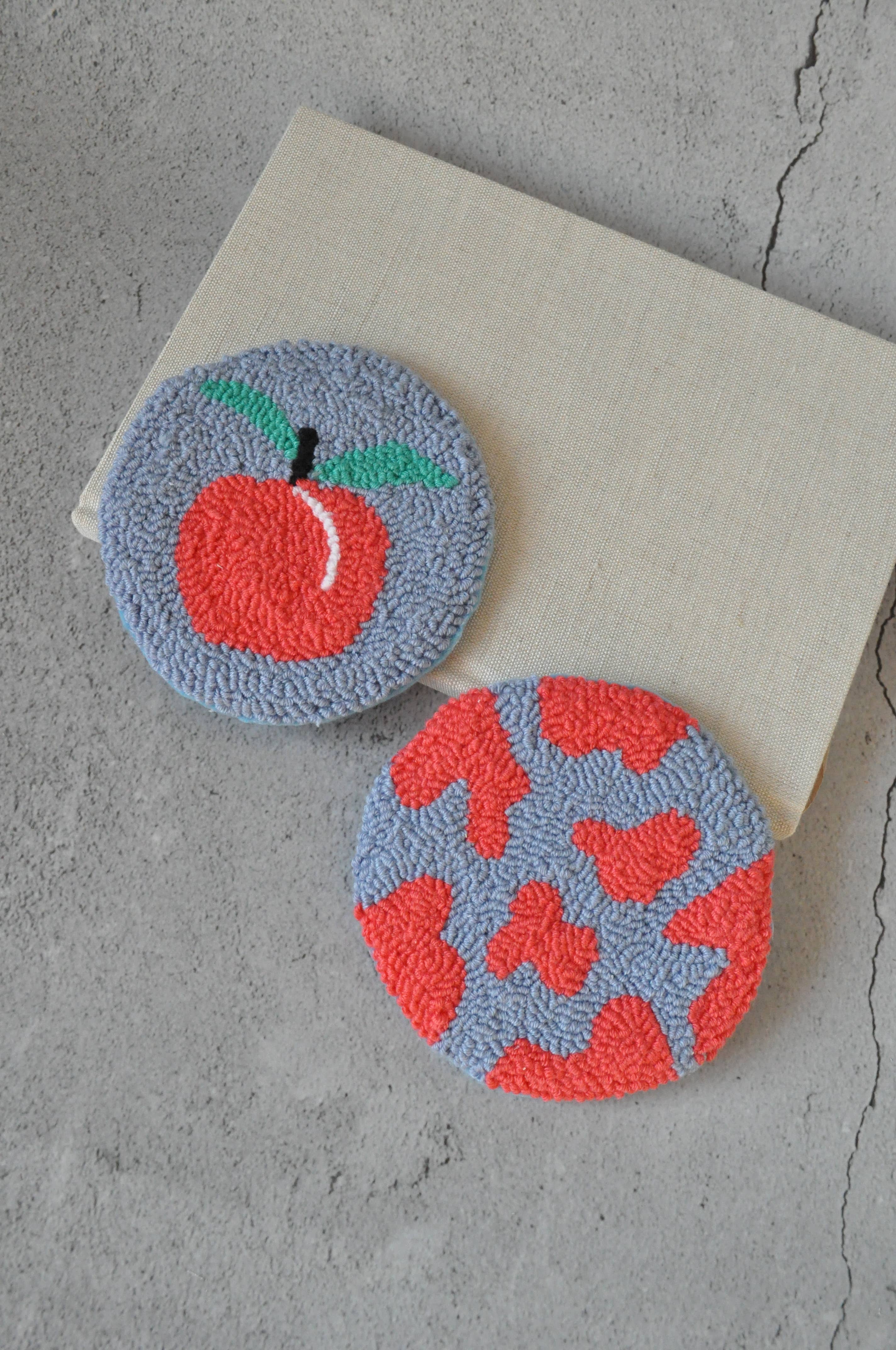 TheMellys - Wholesale Coasters - Cute Y2K Bright Coloured Coasters | Punch Needle Mug Rugs1